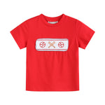 Red and Blue Baseball Smocked Shirt and Shorts Set - Lil Cactus