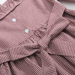 Red and Cream Gingham Farm Smocked Dress - Lil Cactus