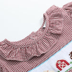 Red and Cream Gingham Farm Smocked Dress - Lil Cactus