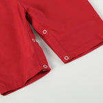 Red and Gray Football Smocked Overalls - Lil Cactus