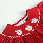 Red and White Santa Smocked Bishop Dress - Lil Cactus