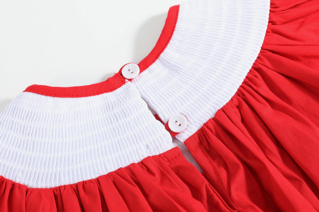 Red Christmas Bows Smocked Bishop Dress - Lil Cactus