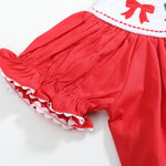 Red Christmas Bows Smocked Bishop Dress - Lil Cactus