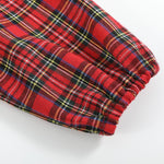 Red Christmas Plaid Colllared Ruffle Dress - Lil Cactus