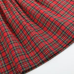 Red Christmas Plaid Colllared Ruffle Dress - Lil Cactus