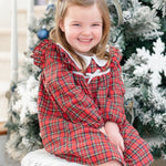 Red Christmas Plaid Colllared Ruffle Dress - Lil Cactus