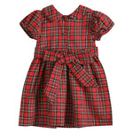 Red Christmas Plaid Santa Sleigh Smocked Dress - Lil Cactus