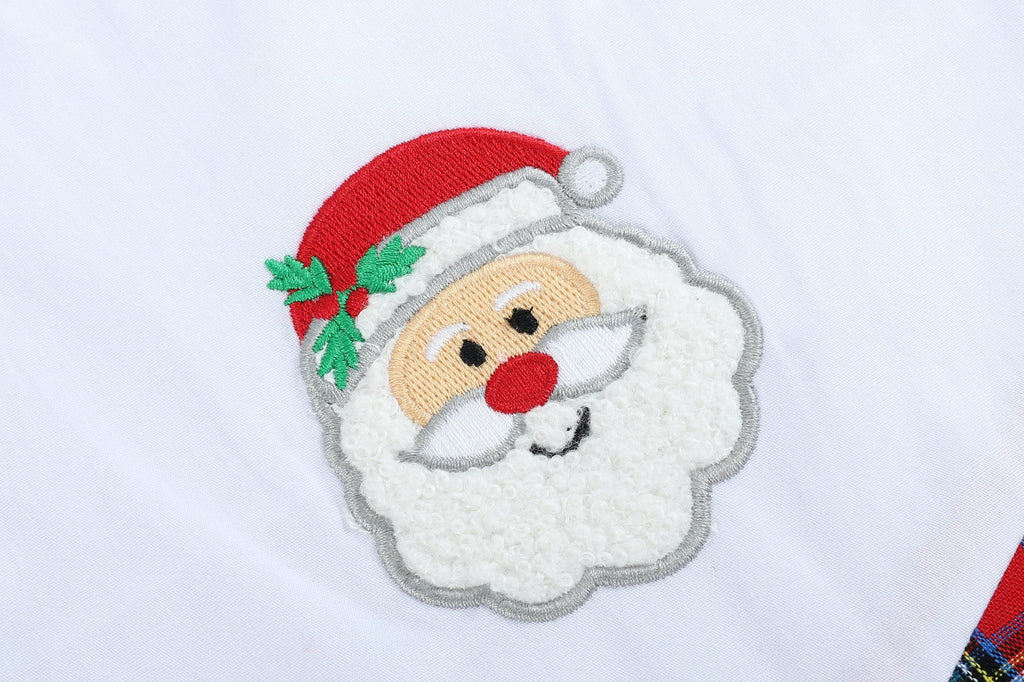 Red Christmas Plaid Santa Yoke Overalls - Lil Cactus