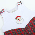 Red Christmas Plaid Santa Yoke Overalls - Lil Cactus