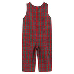 Red Christmas Plaid Santa Yoke Overalls - Lil Cactus