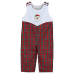 Red Christmas Plaid Santa Yoke Overalls - Lil Cactus