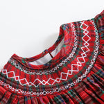 Red Christmas Plaid Smocked Bishop Dress - Lil Cactus