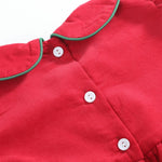 Red Corduroy Christmas Smocked Dress - Lil Cactus