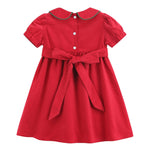Red Corduroy Christmas Smocked Dress - Lil Cactus