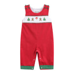 Red Corduroy Christmas Smocked Longall - Lil Cactus