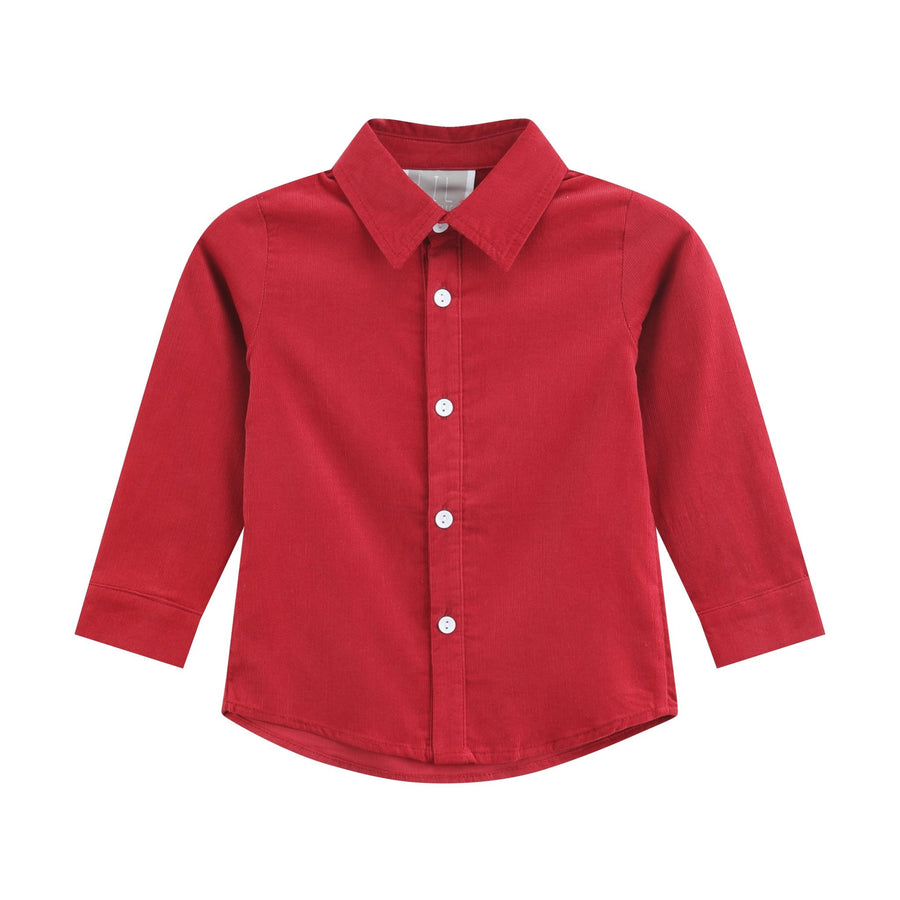 Red Corduroy Dress Shirt - Lil Cactus