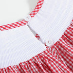 Red Gingham Apple Smocked Bishop Dress - Lil Cactus