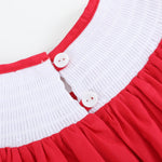 Red Heart and Lace Smocked Bishop Dress - Lil Cactus