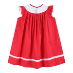 Red Heart and Lace Smocked Bishop Dress - Lil Cactus
