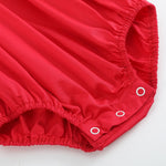 Red Heart and Lace Smocked Romper - Lil Cactus