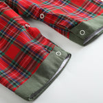 Red Plaid Truck & Tree Smocked Overalls - Lil Cactus