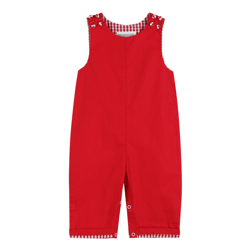 Red Rolled Cuff Overalls - Lil Cactus