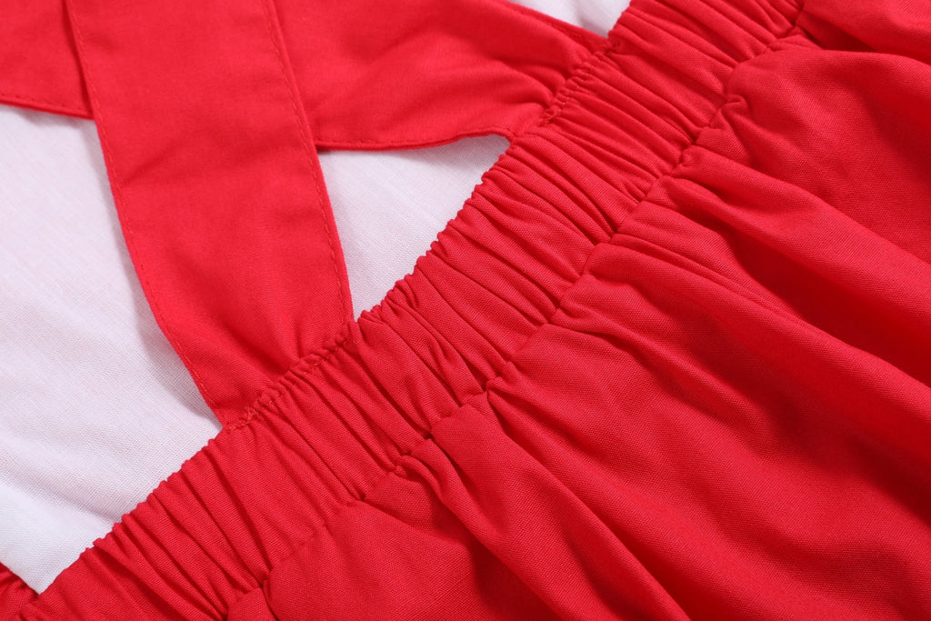 Red Ruffle Jumper Dress - Lil Cactus