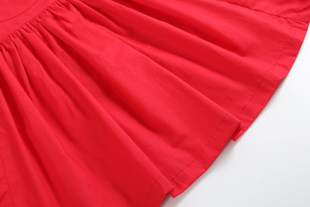 Red Ruffle Jumper Dress - Lil Cactus