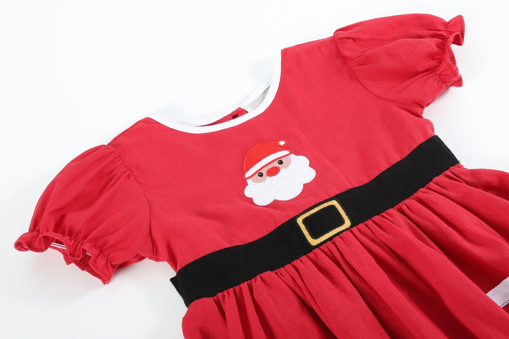 Red Santa Dress with Black Sash - Lil Cactus