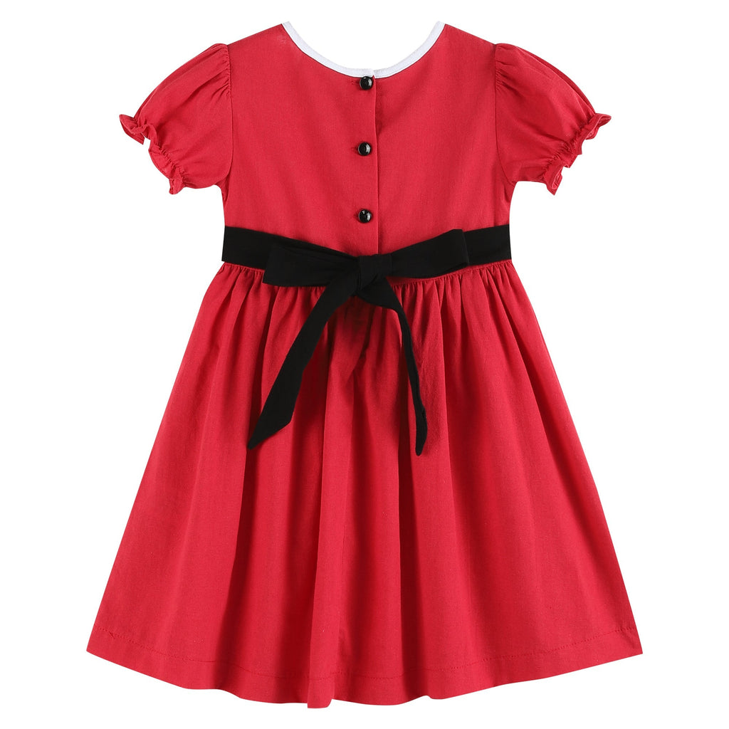 Red Santa Dress with Black Sash - Lil Cactus