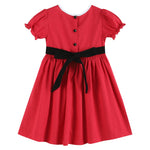 Red Santa Dress with Black Sash - Lil Cactus
