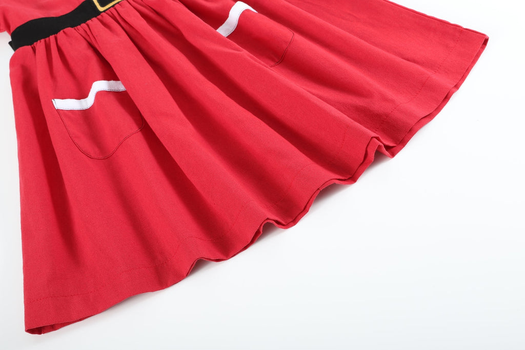 Red Santa Dress with Black Sash - Lil Cactus