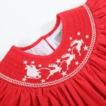 Red Santa Sleigh Bishop Dress - Lil Cactus