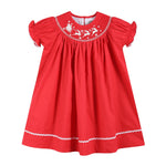 Red Santa Sleigh Bishop Dress - Lil Cactus