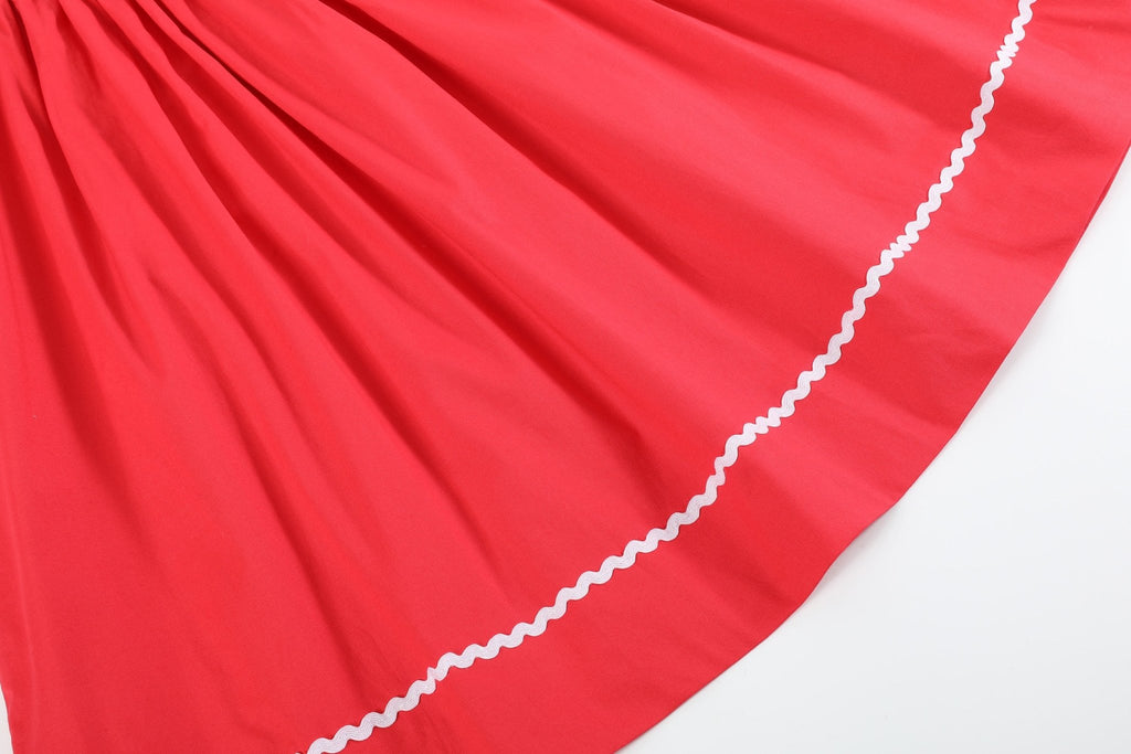 Red Santa Sleigh Bishop Dress - Lil Cactus