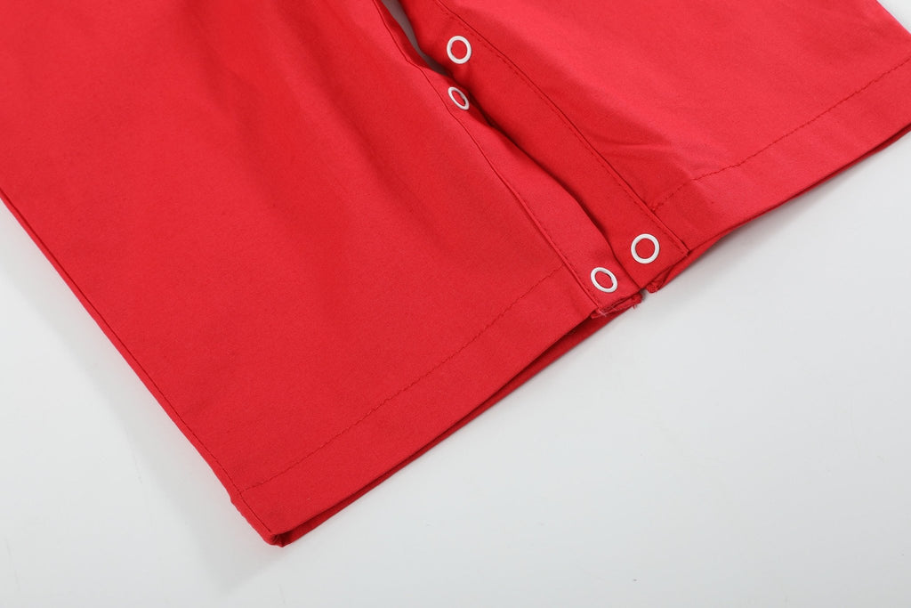 Red Santa Sleigh Overalls - Lil Cactus