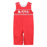 Red Santa Sleigh Overalls - Lil Cactus