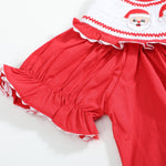 Red Santa Smocked Ruffle Bishop Dress - Lil Cactus