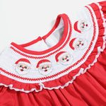 Red Santa Smocked Ruffle Romper - Lil Cactus