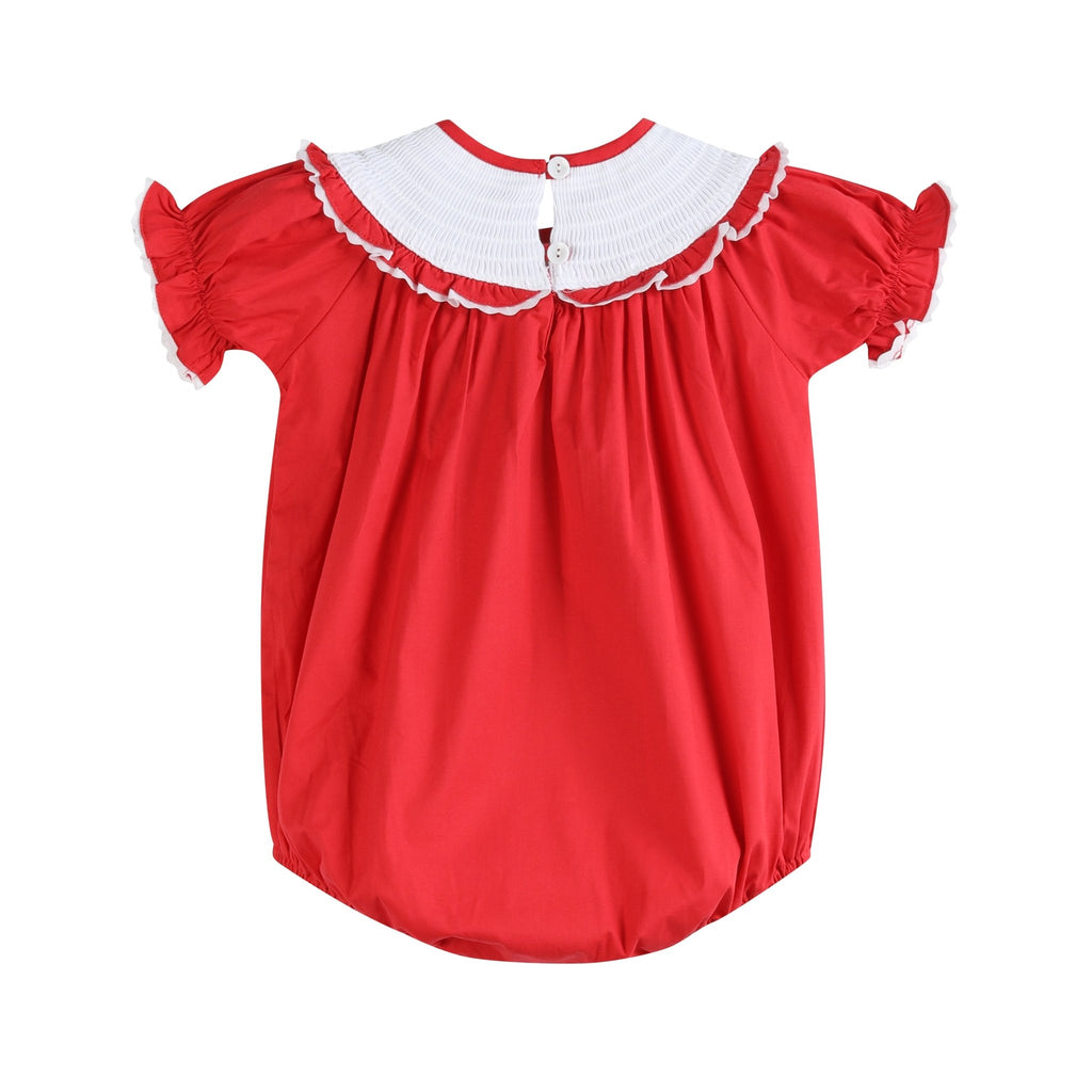 Red Santa Smocked Ruffle Romper - Lil Cactus