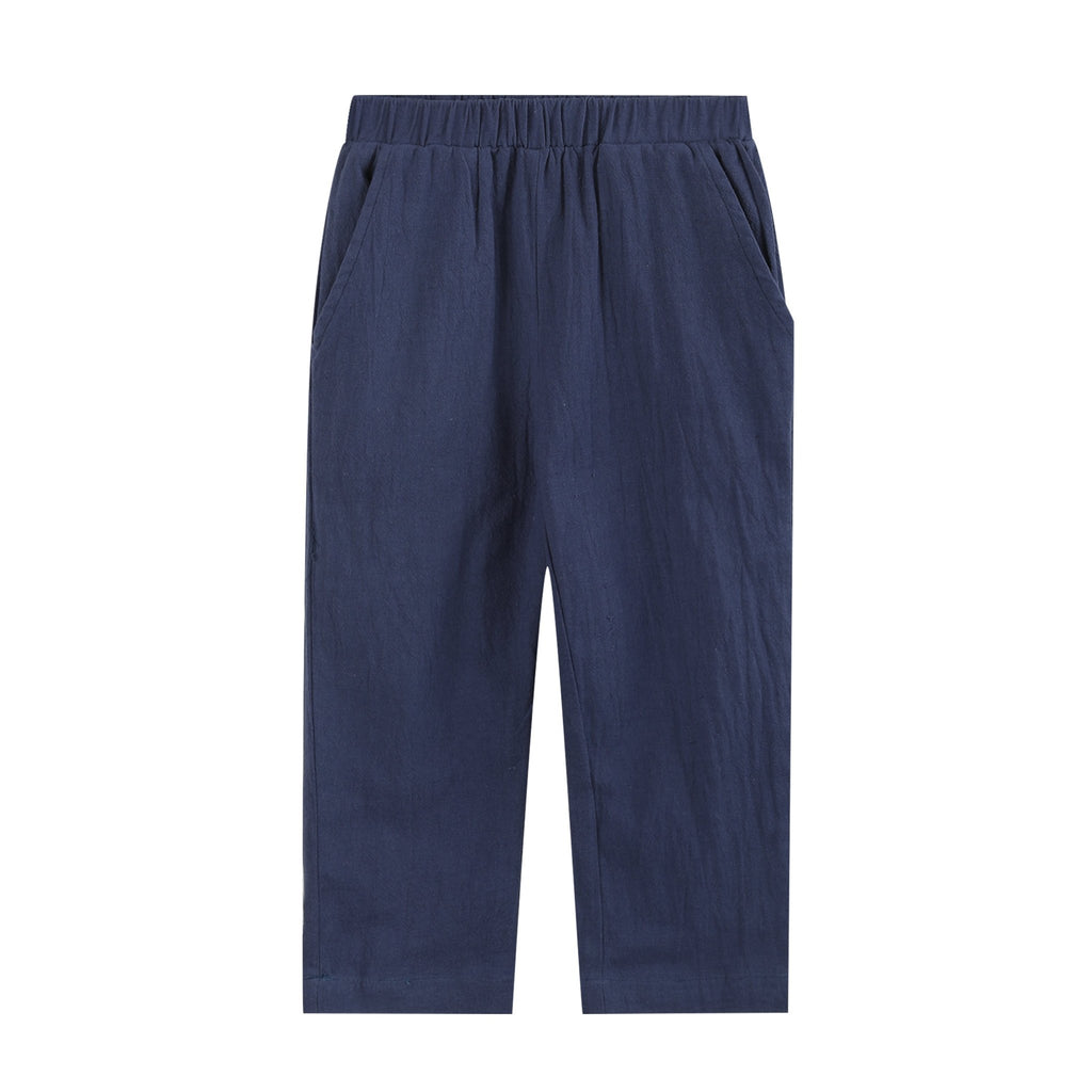 Red Santa Smocked Shirt and Navy Pants Set - Lil Cactus