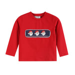 Red Santa Smocked Shirt and Navy Pants Set - Lil Cactus