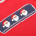 Red Santa Smocked Shirt and Navy Pants Set - Lil Cactus