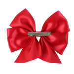 Red Satin Bow Hair Clip - Lil Cactus