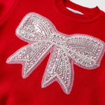 Red Sweater with Glitter Bow - Lil Cactus