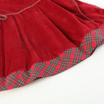 Red Velour and Christmas Plaid Bow Dress - Lil Cactus