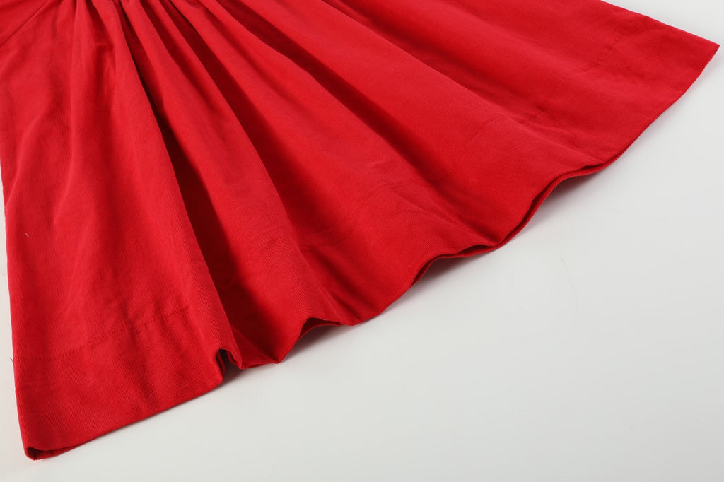 Red Velour Christmas Smocked Bishop Dress - Lil Cactus