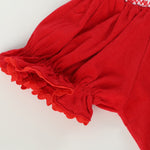 Red Velour Christmas Smocked Bishop Dress - Lil Cactus