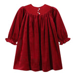 Red Velour Nativity Smocked Dress - Lil Cactus