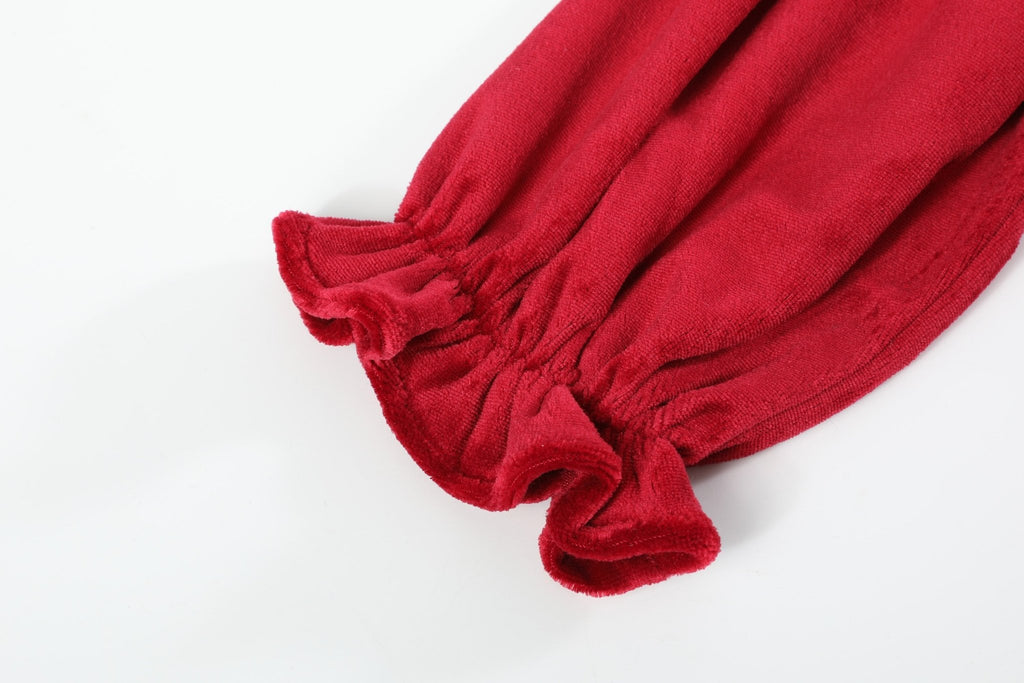 Red Velour Nativity Smocked Dress - Lil Cactus